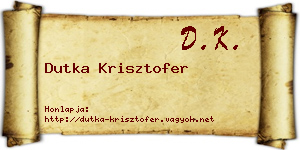 Dutka Krisztofer névjegykártya